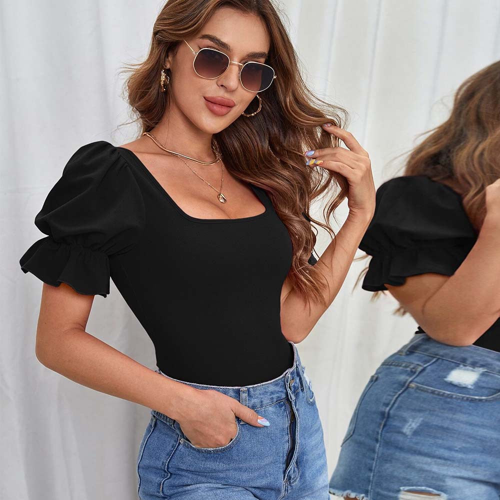 Body for women with puff sleeves and square neckline Chic & Stil