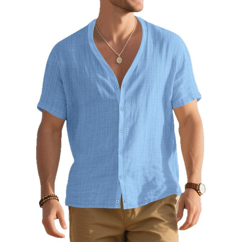 Casual short sleeve shirt for men with textured design Lune London