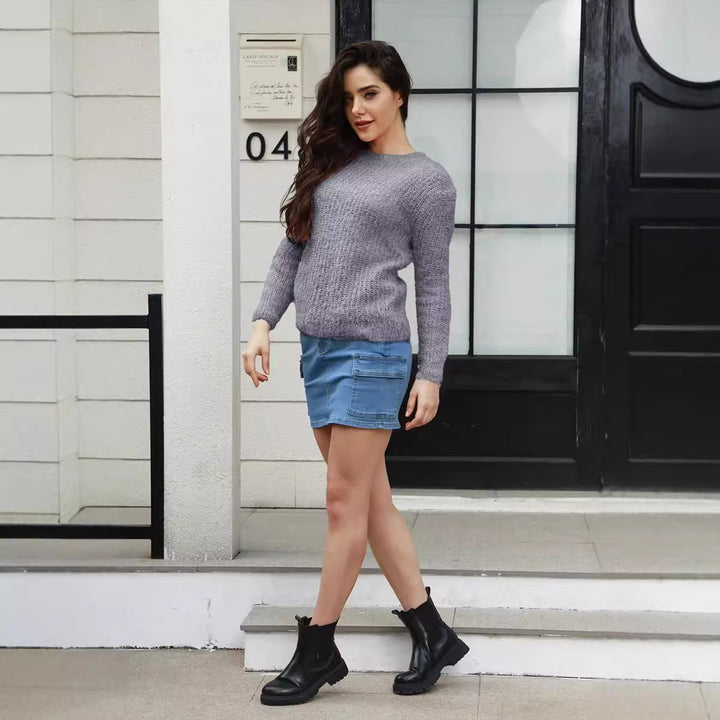 Cozy knit sweater for women with excellent elasticity and a modern chic and stylish design