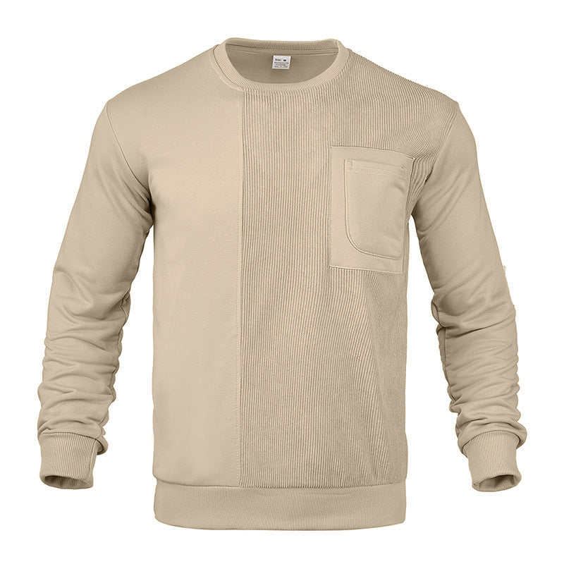 Fashionable men's sweatshirt with textured panels and chest pocket Lune London
