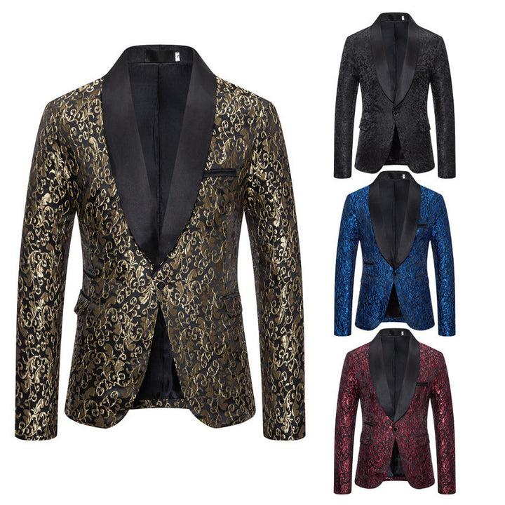 Veste de smoking de luxe pour hommes avec motif jacquard floral Lune London