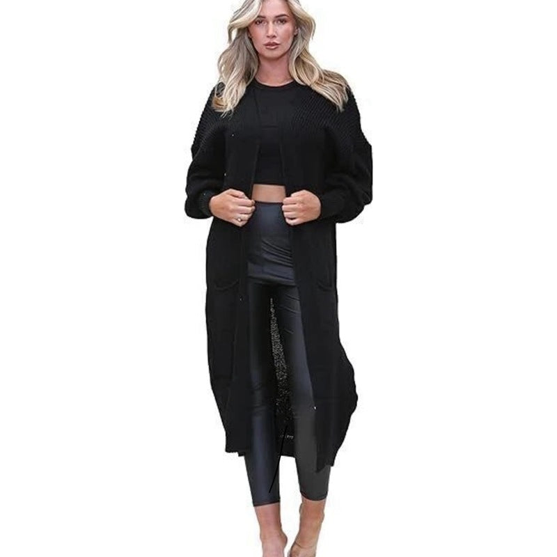 Women’s Large knit cardigan with soft material and practical pockets Lune London