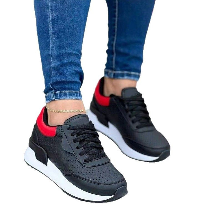 Lace-up perforated sporty sneakers for women Lune London
