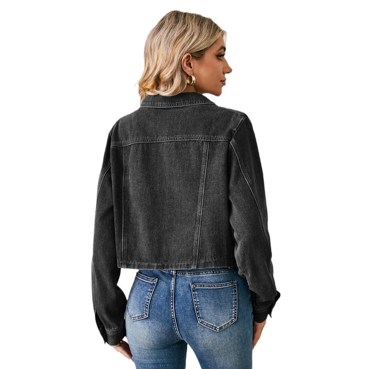 Cropped denim jacket for women with classic collar Lune London