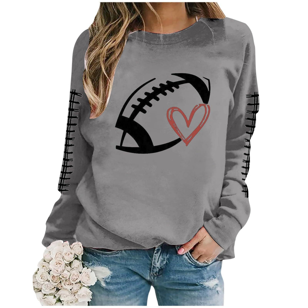 Sweatshirt femme avec motif de football sportif et coupe décontractée Chic & Stil