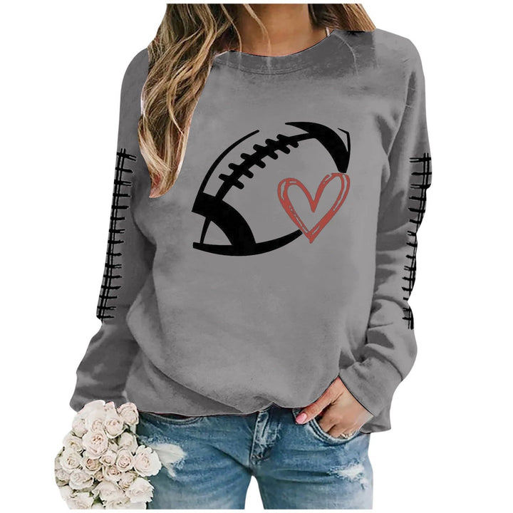 Sweatshirt femme avec motif de football sportif et coupe décontractée Chic & Stil