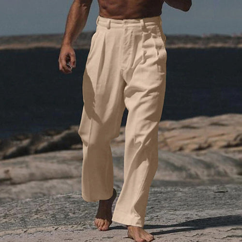 Pantalon en lin élégant pour hommes avec coupe large et grand confort de port Lune London