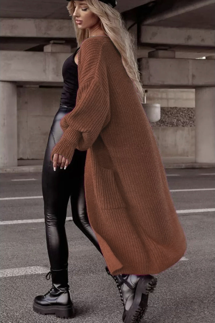 Chunky knit cardigan for women with deep pockets and relaxed oversized fit Lune London