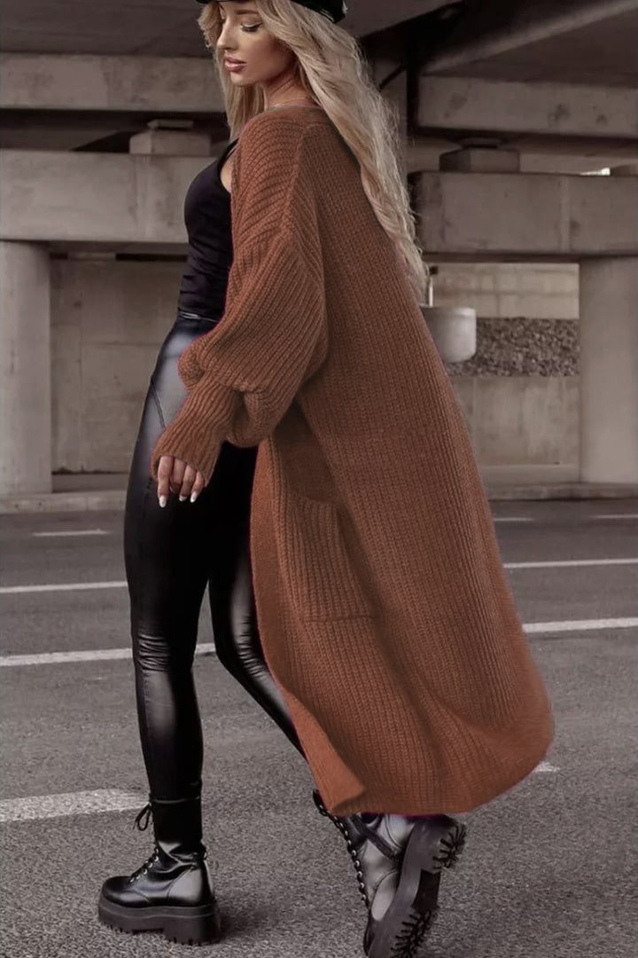 Chunky knit cardigan for women with deep pockets and relaxed oversized fit Lune London