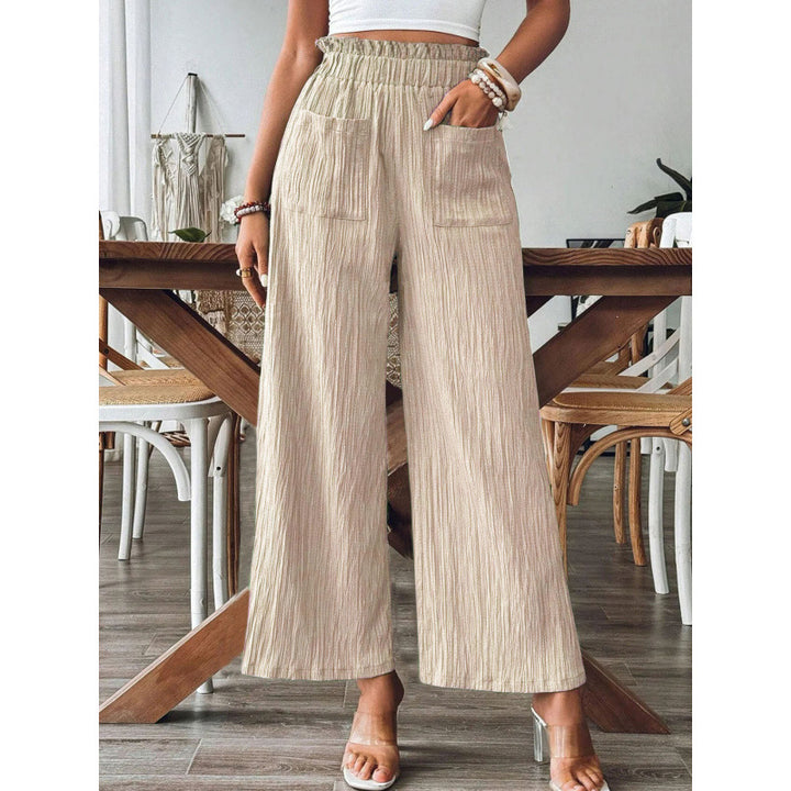 Airy palazzo pants for women with elastic waistband and large pockets Lune London