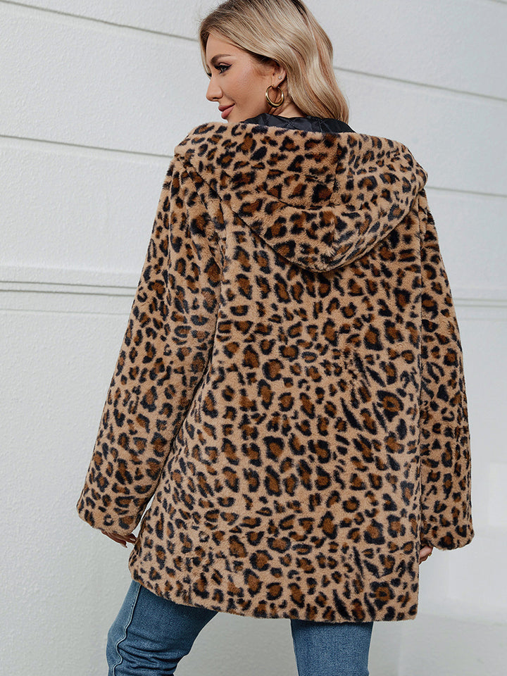 Ladies futuristic leopard fur jacket Lune London