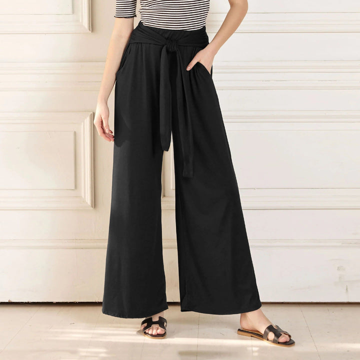 Women Comfortable and Stylish Wide Leg Pants with Waist Belt Lune London