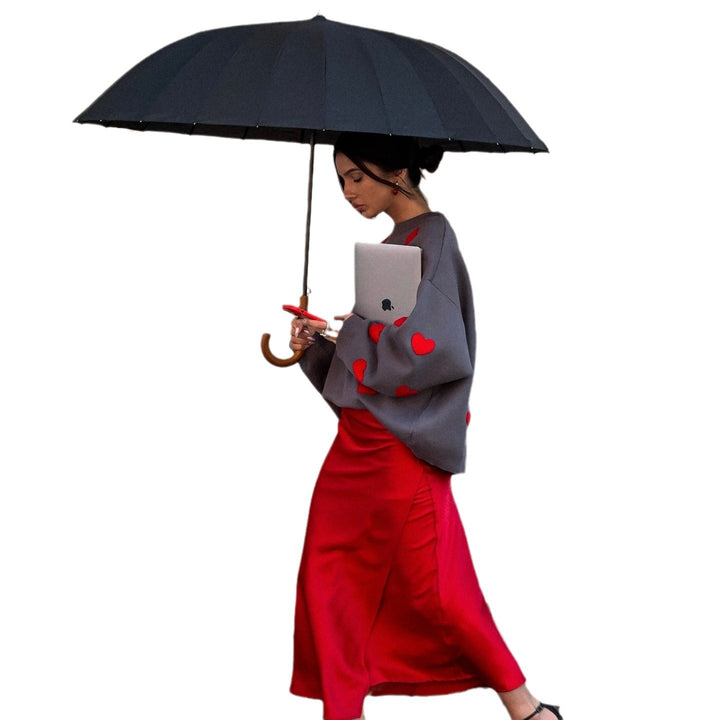 Sweater women with heart-shaped applications and relaxed fit Lune London