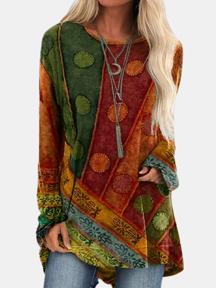 Casual long sleeve shirt for women with colorful pattern Lune London