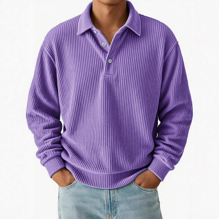 Men's polo with ribbed texture and classic collar Lune London
