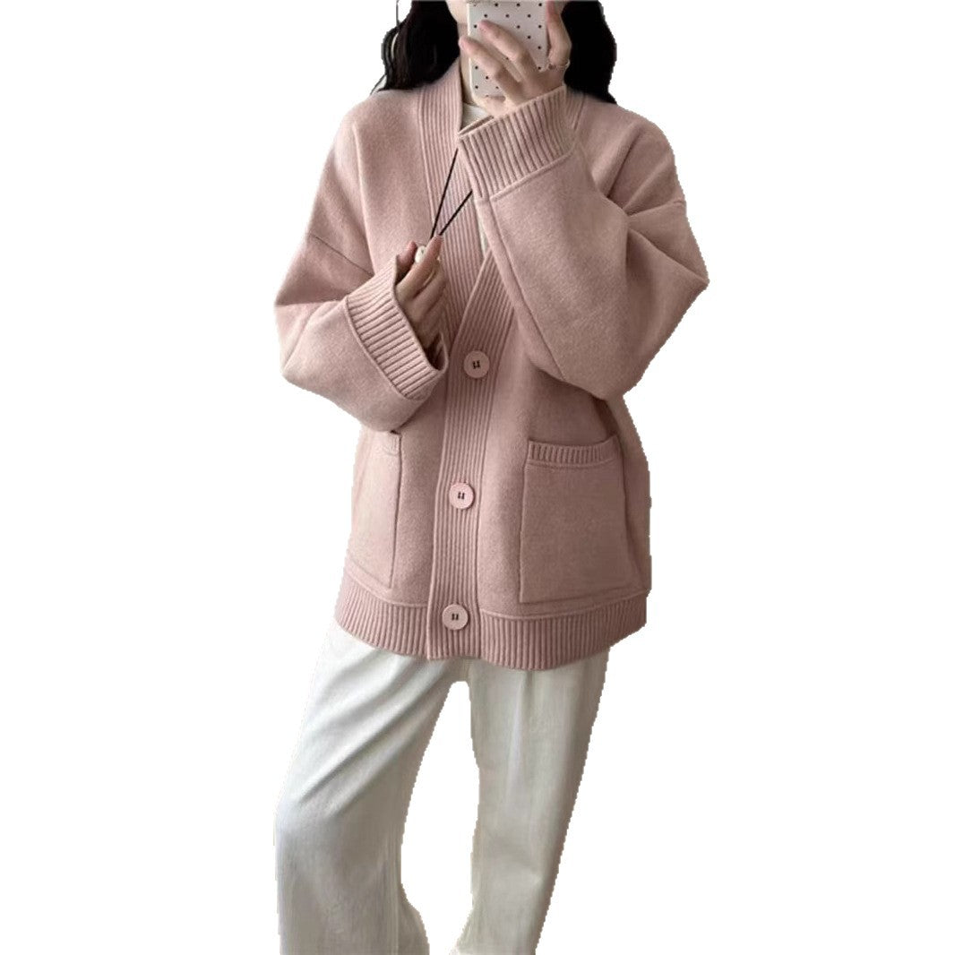 Cardigan en tricot décontracté pour femmes avec poches profondes et détails de boutons modernes Chic & Stil