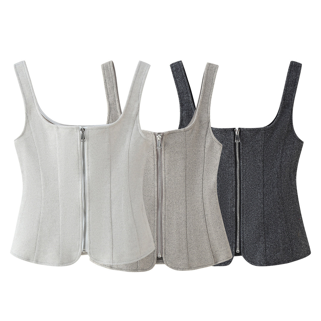 Ladies Highly fitted Bustier top with elegant zipper Lune London