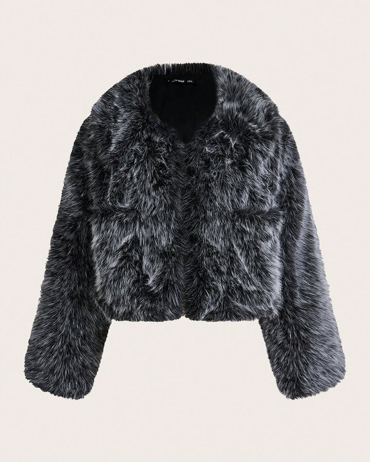 Ladies Chic and Stylish Faux Fur Jacket