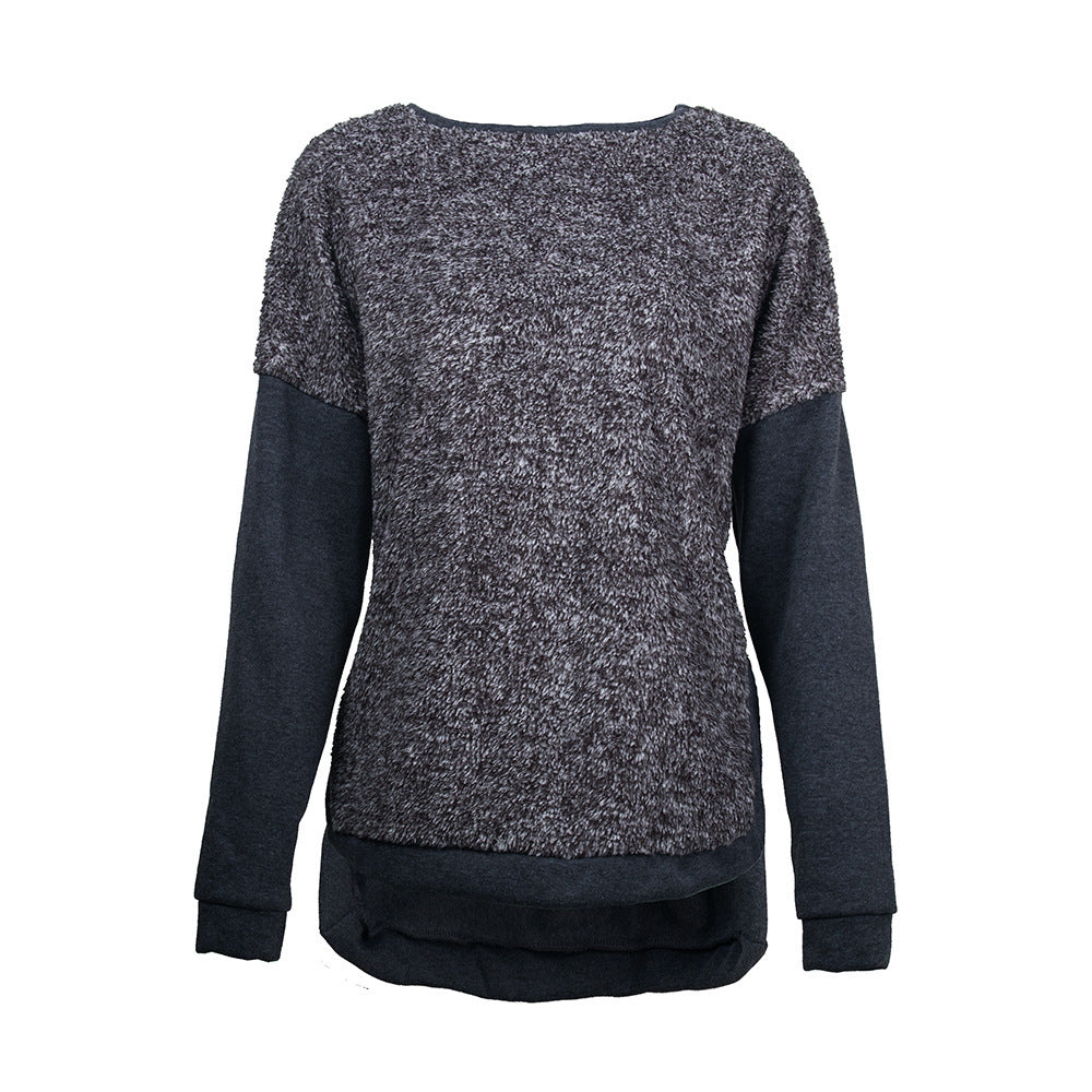 Casual sweatshirt for women with an elegant mix of textures and long sleeves Lune London