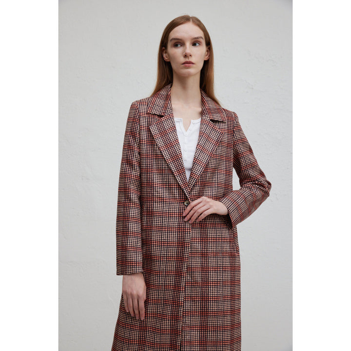 Women checkered coat elegant with double breasted and relaxed fit Lune London