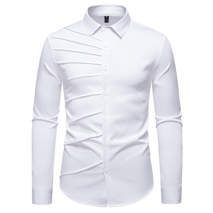 Men's Long Sleeve Shirt with Trendy Ribbed Design Lune London