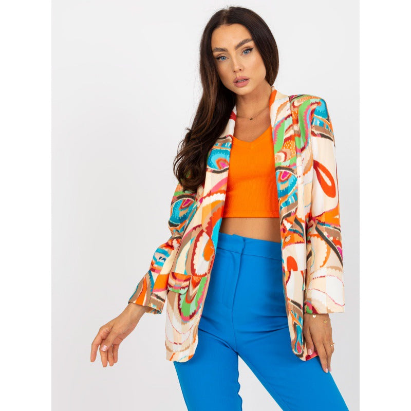 Ladies Elegant Blazer with Colorful Pattern and Modern Accents Lune London