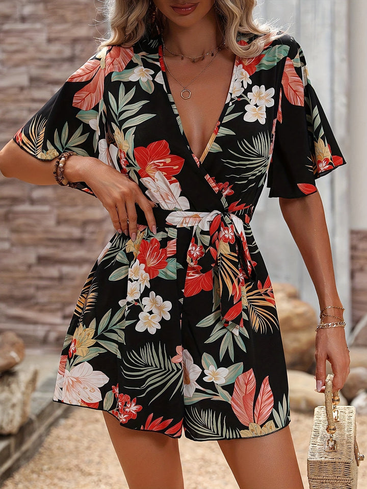 Ladies flower wrap dress romper Lune London