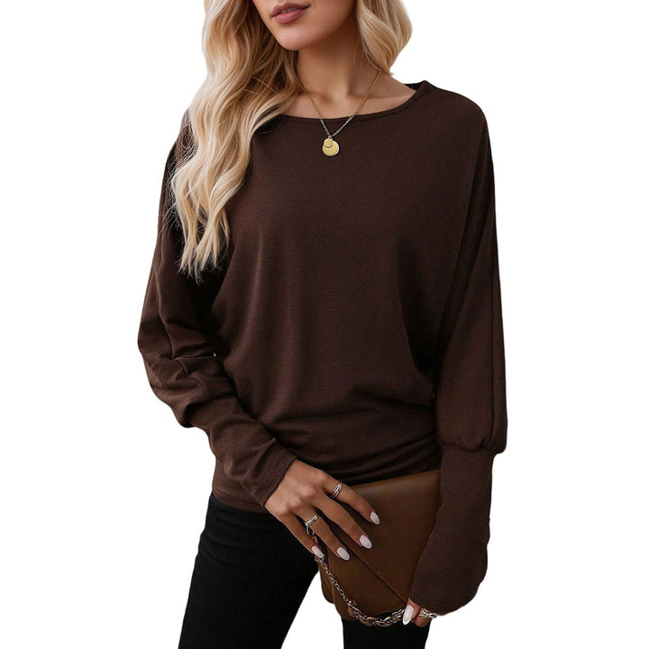 Chemise féminine surdimensionnée à manches longues avec un élégant col rond et un design décontracté Chic & Stil