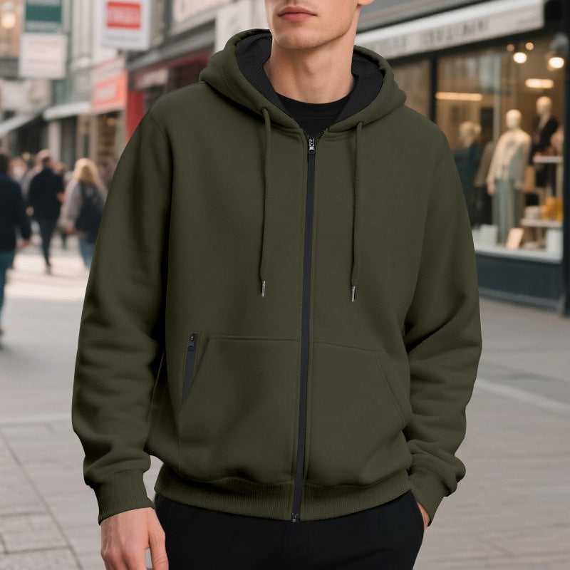 Hooded jacket for men with high-quality zipper and practical kangaroo pocket Lune London
