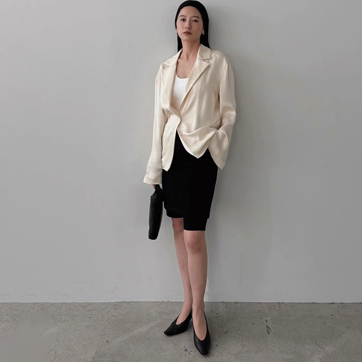 Veste blazer élégante pour femmes en satin de haute qualité Chic & Stil