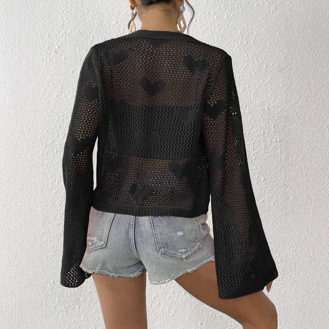 Ladies Crochet Beach Cover Cardigan Lune London