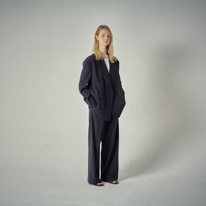Blazer de costume rayé élégant pour femmes Chic & Stil