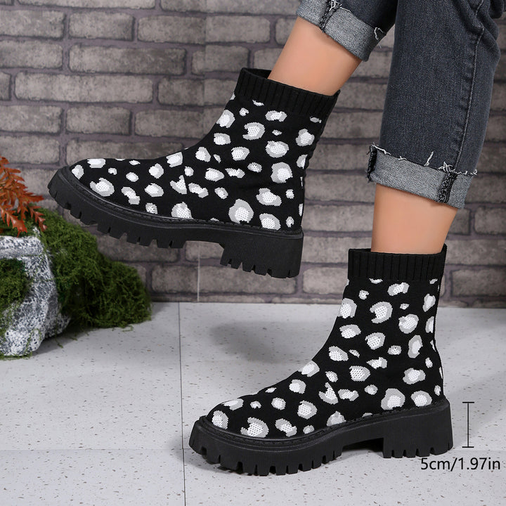 Fashion boots for ladies with textured upper and non-slip sole Lune London