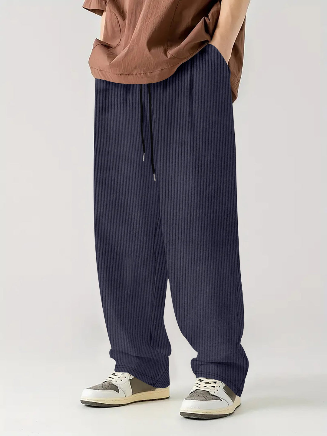 Comfortable ribbed pants for men with elastic waistband Lune London
