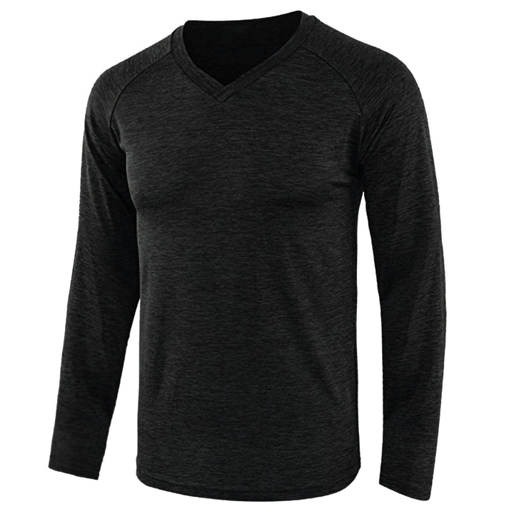 Long sleeve men's shirt with V-neck and breathable fabric technology Chic and Style