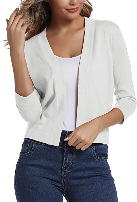 Ladies casual cardigan with open front and 3/4 sleeves Lune London