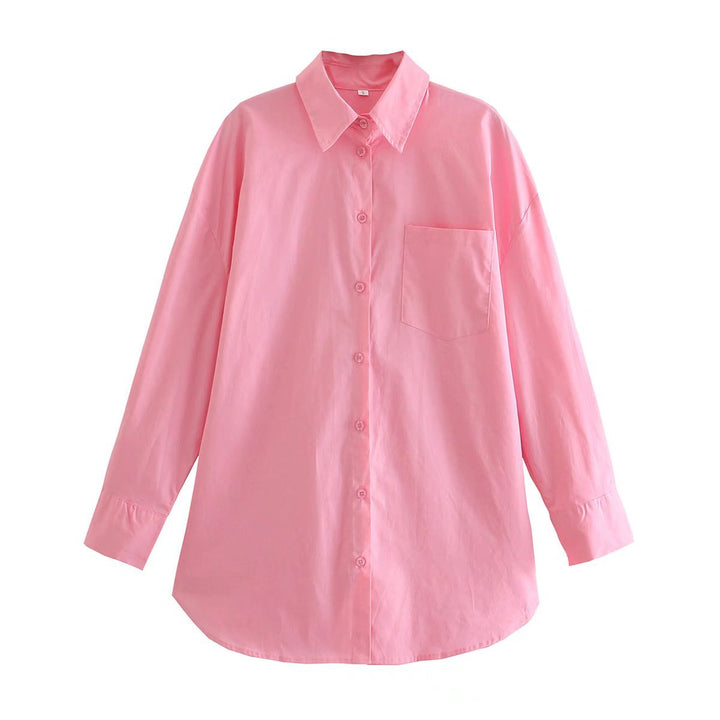 Long sleeve blouse for women with an elegant cut and high quality cotton fabric Lune London
