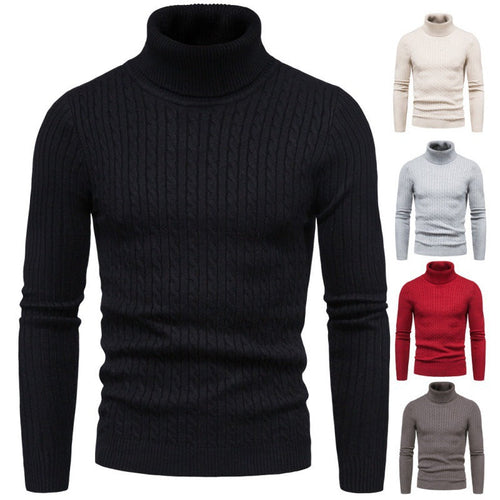 Lune London | Men's Turtleneck Sweater with Cable Pattern