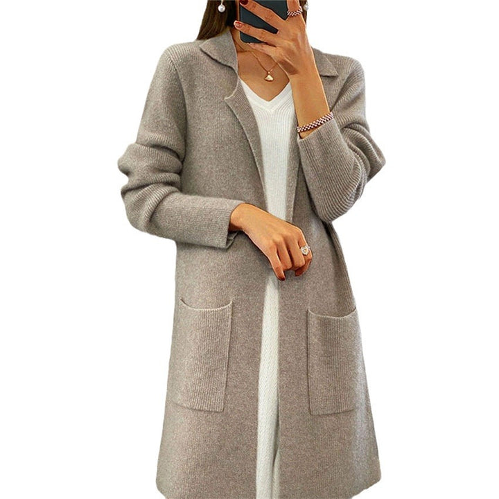 Oversized women’s cardigan with a deep V-neck and practical pockets Lune London