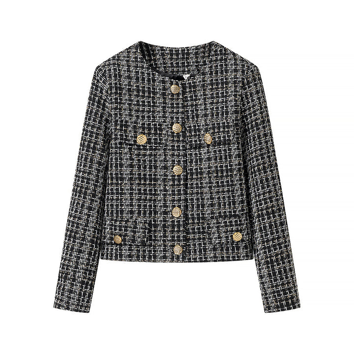 Veste en tweed pour femmes avec boutons dorés Chic & Stil