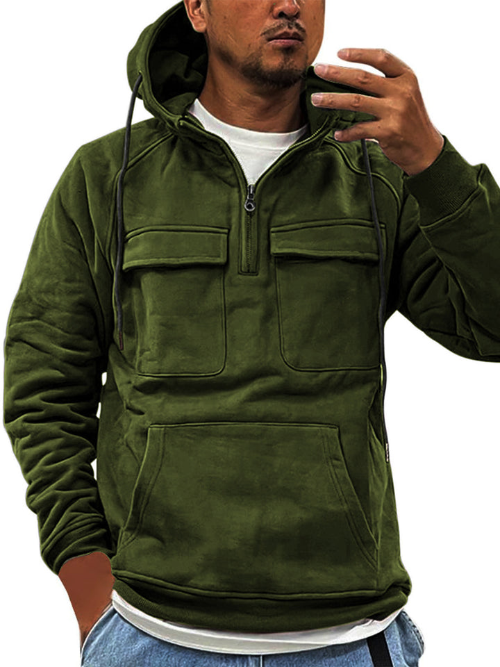 Outdoor pullover for men with practical pockets and high collar Lune London