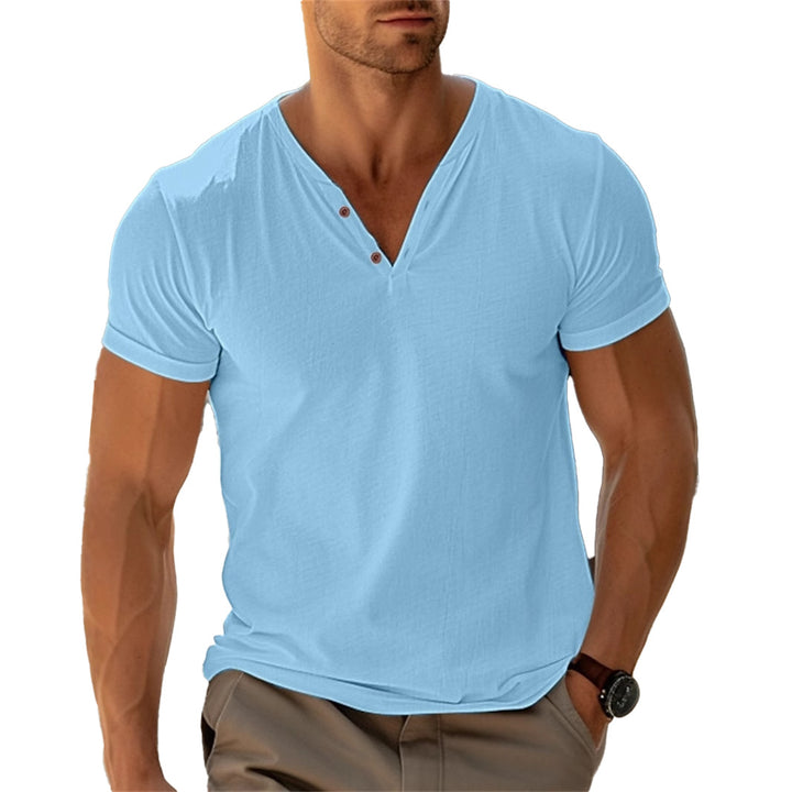 Casual Henley T-shirt for men with button placket and breathable fabric Lune London