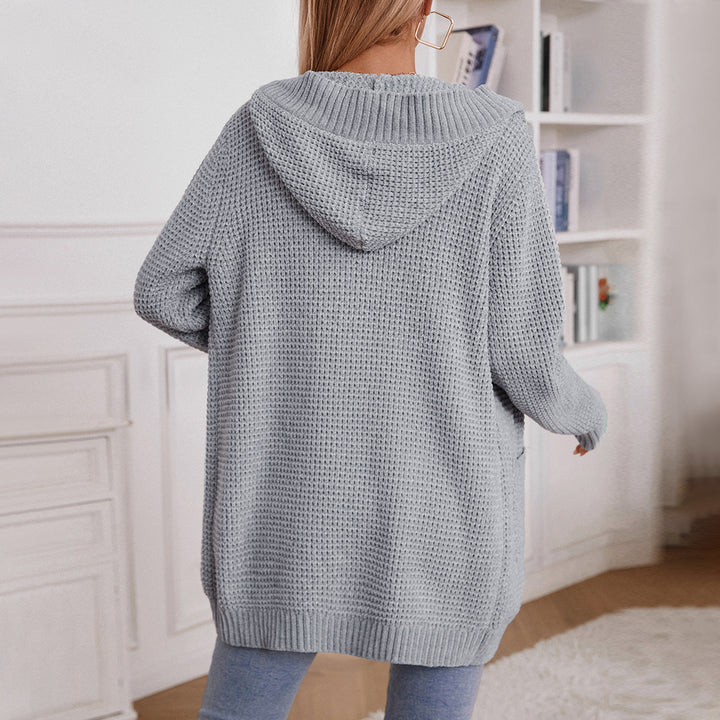 Casual knitted coat for women with hood Lune London
