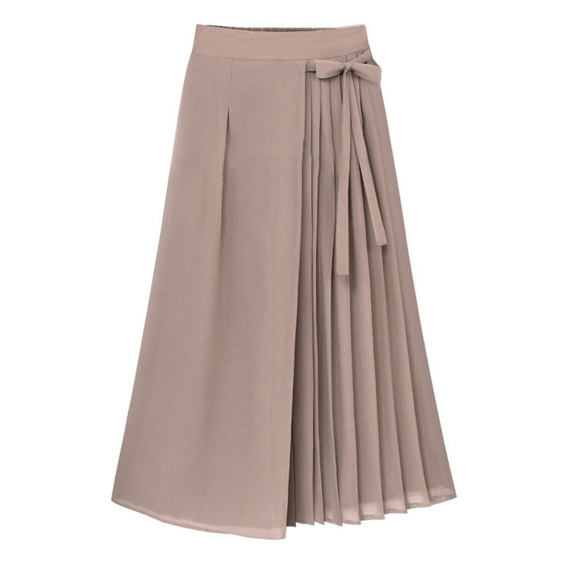 Elegant pleated skirt for women with side belt at the waist Lune London