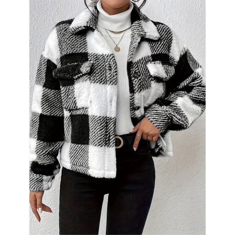 Women Fleece-Chevron-Jacket Lune London