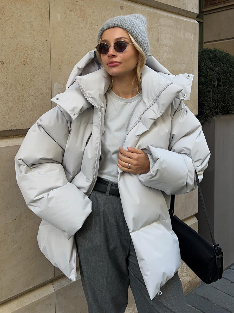 Sporty winter jacket for women with high collar and oversized fit Lune London