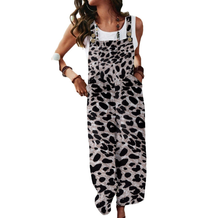Women's Casual Jumpsuit with Animal Print and Practical Pockets Lune London