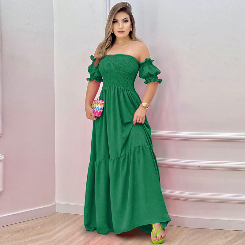 Chic & Stylish Off-Shoulder Design Maxi Dress for Women with Breezy Ruffles