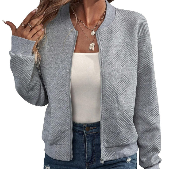 Casual bomber jacket for women with a fine texture design and practical pockets Lune London