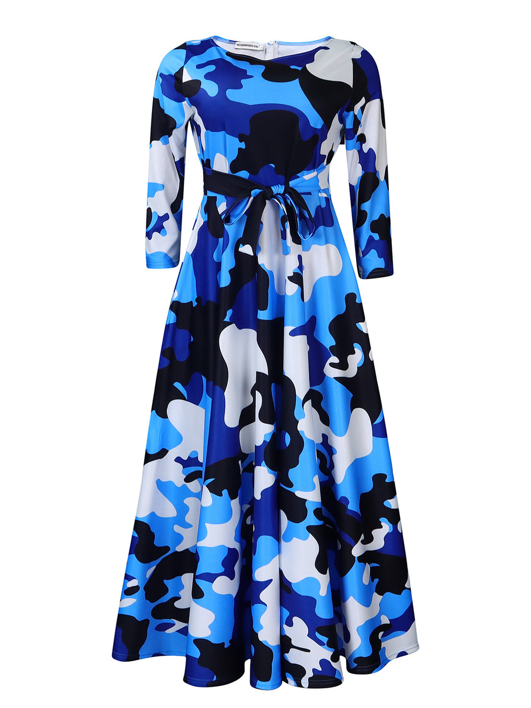 Maxi dress for women with a waist belt and long sleeves Lune London